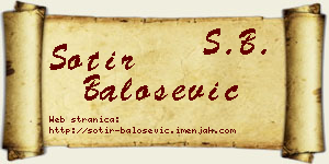 Sotir Balošević vizit kartica
